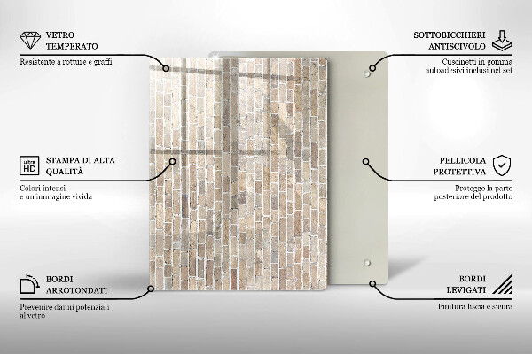 Cubre encimera Pared de ladrillo brillante