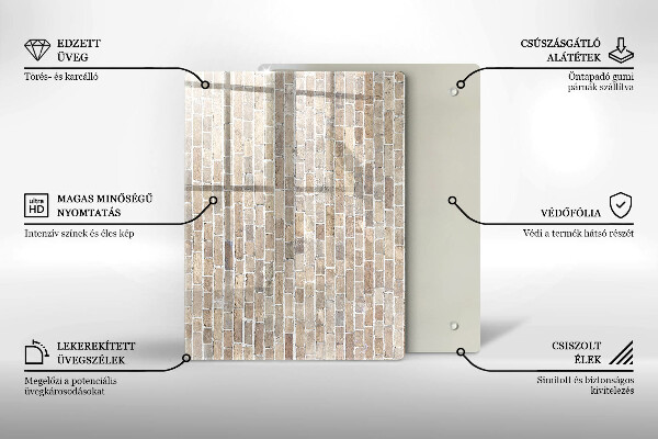 Cubre encimera Pared de ladrillo brillante