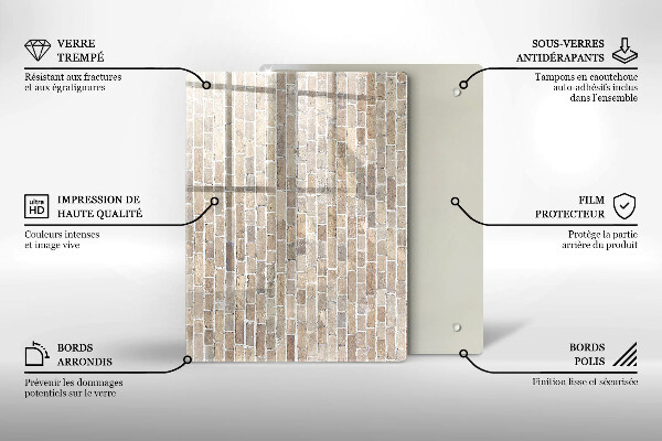 Cubre encimera Pared de ladrillo brillante