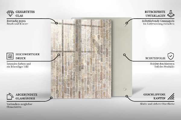 Cubre encimera Pared de ladrillo brillante