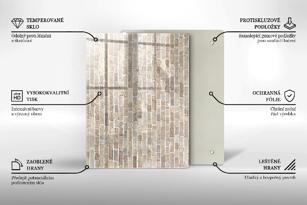 Cubre encimera Pared de ladrillo brillante