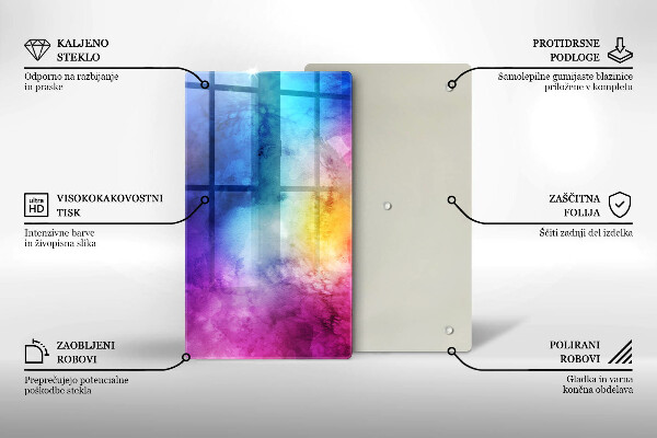 Cubre encimera Salpicaduras de acuarela del arco iris