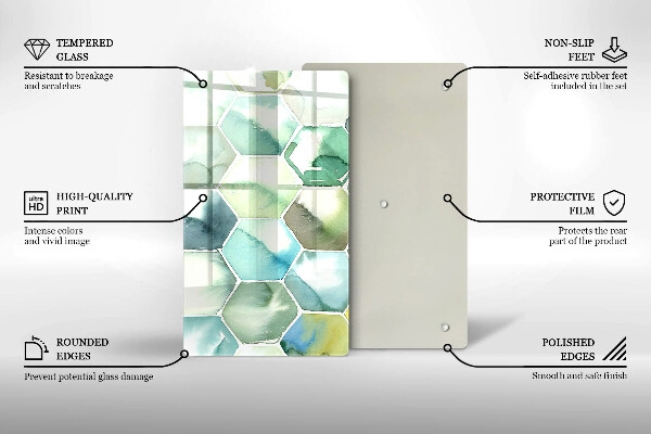 Cubre encimera Hexágonos de acuarela