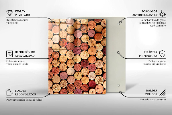 Cubre encimera Patrón de corchos de vino