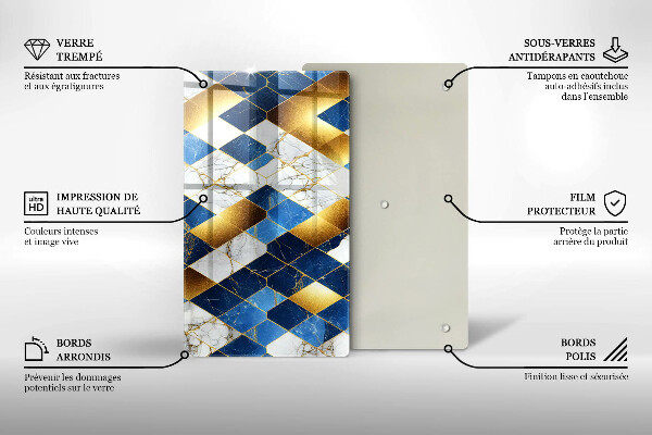 Cubre encimera Rombos de mármol dorado