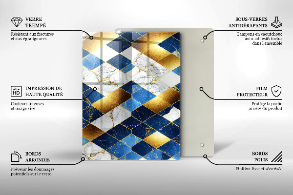 Cubre encimera Rombos de mármol dorado