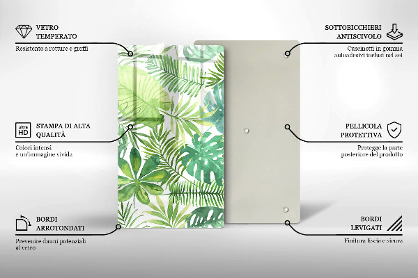 Cubre encimera Hojas boho acuarela