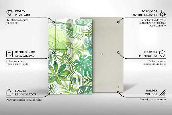 Cubre encimera Hojas boho acuarela