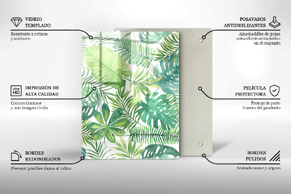 Cubre encimera Hojas boho acuarela