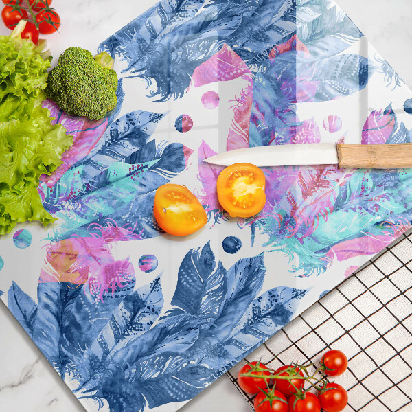 Cubre encimera Ilustración boho de plumas