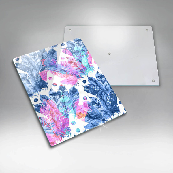 Cubre encimera Ilustración boho de plumas