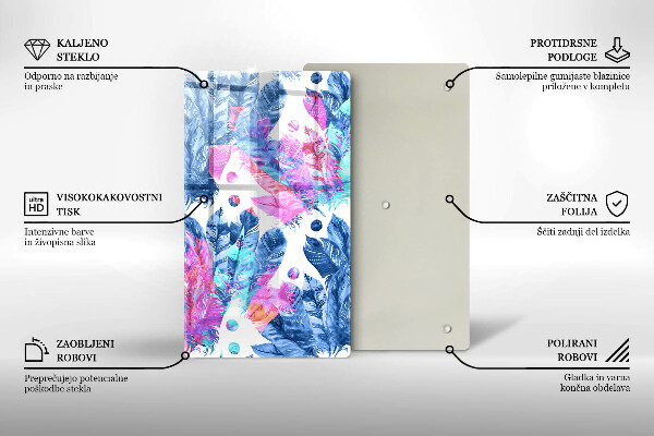 Cubre encimera Ilustración boho de plumas