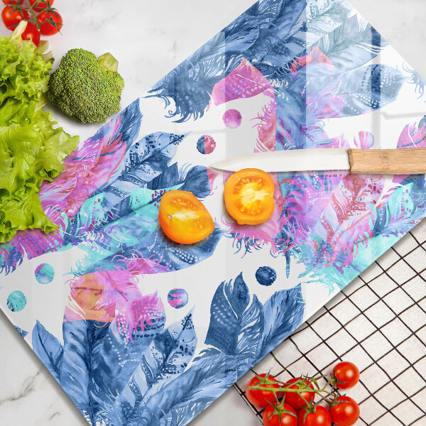 Cubre encimera Ilustración boho de plumas