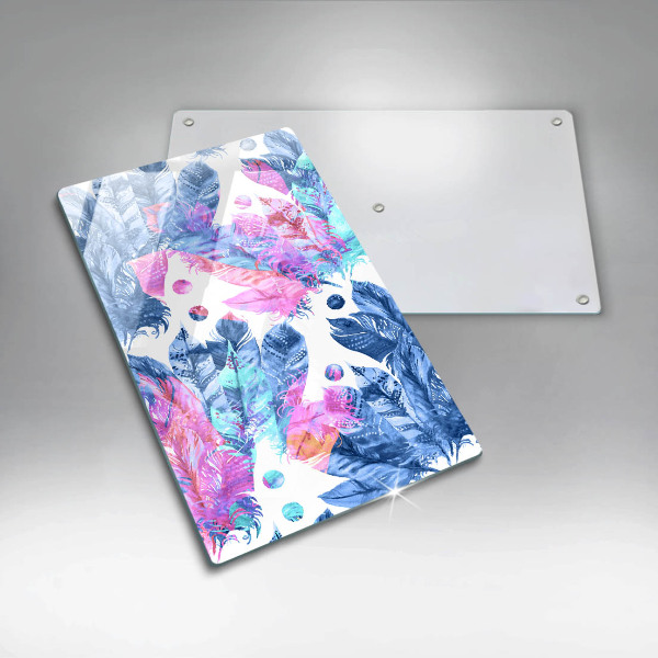 Cubre encimera Ilustración boho de plumas