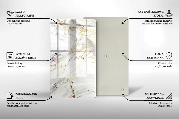 Cubre encimera Mármol claro con oro.