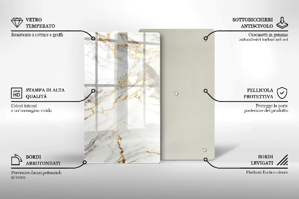 Cubre encimera Mármol claro con oro.