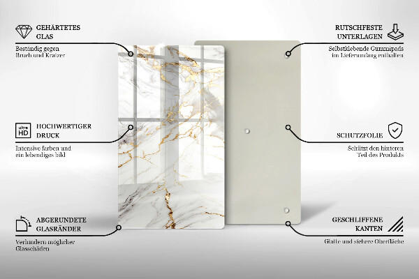 Cubre encimera Mármol claro con oro.