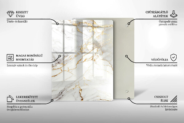 Cubre encimera Mármol claro con oro.