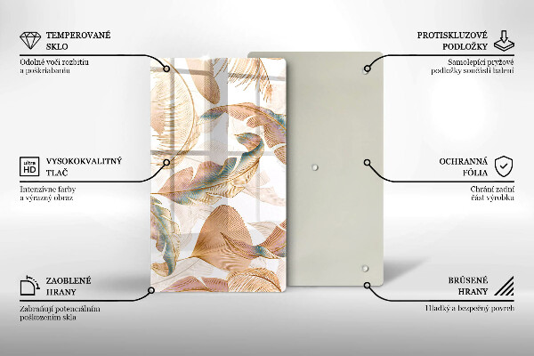 Cubre encimera Plumas y hojas boho.