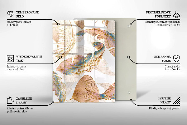 Cubre encimera Plumas y hojas boho.