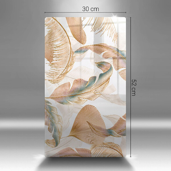 Cubre encimera Plumas y hojas boho.