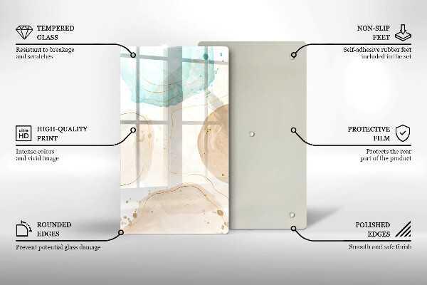 Cubre encimera Manchas boho y oro.