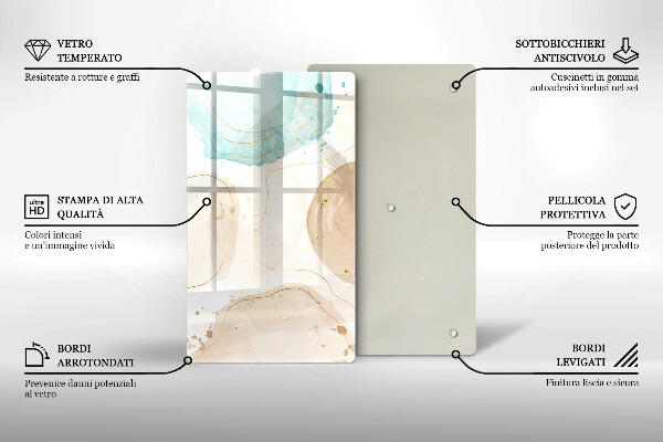 Cubre encimera Manchas boho y oro.