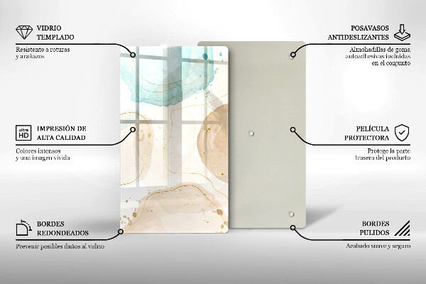 Cubre encimera Manchas boho y oro.