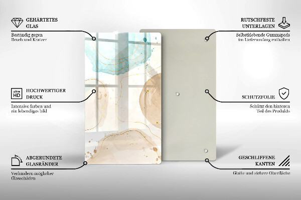 Cubre encimera Manchas boho y oro.