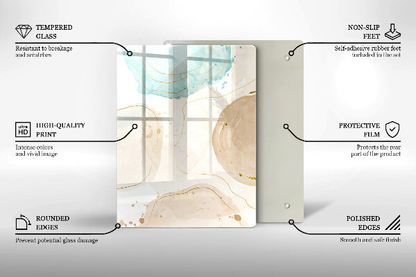 Cubre encimera Manchas boho y oro.