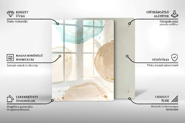 Cubre encimera Manchas boho y oro.