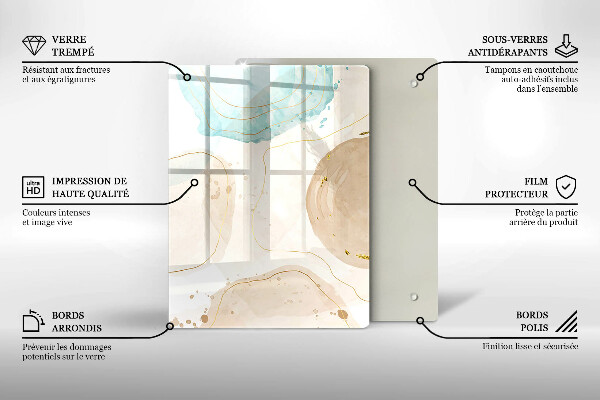 Cubre encimera Manchas boho y oro.