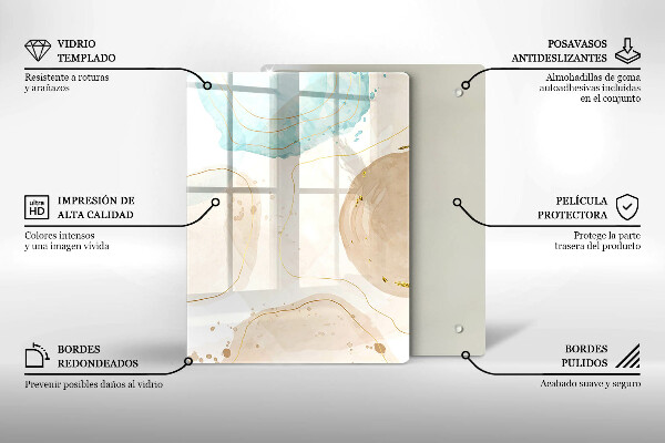 Cubre encimera Manchas boho y oro.