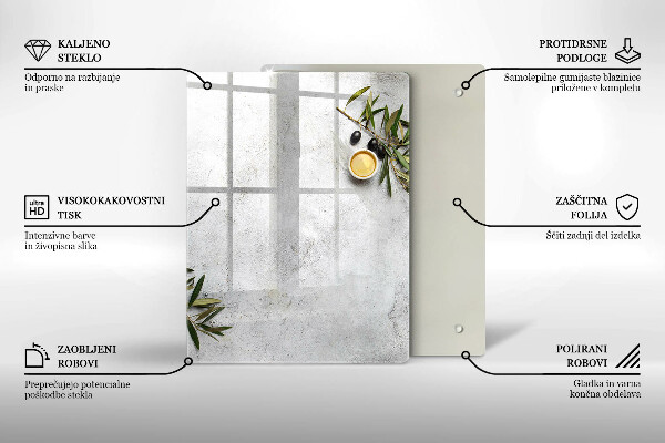 Cubre encimera Aceitunas sobre hormigón