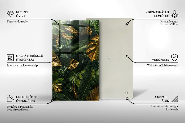Cubre encimera Hojas de monstera dorada
