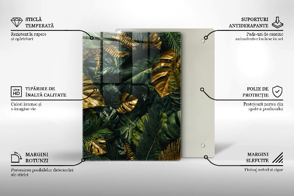 Cubre encimera Hojas de monstera dorada