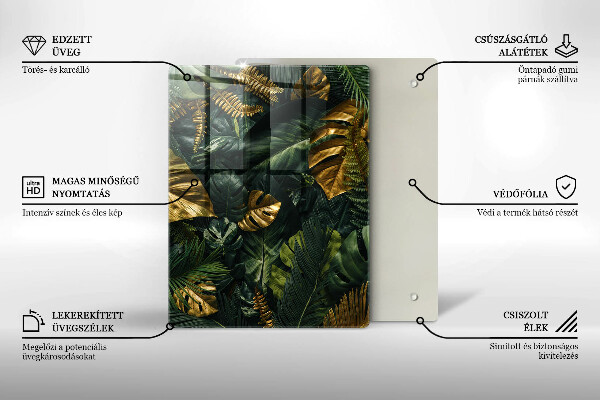 Cubre encimera Hojas de monstera dorada