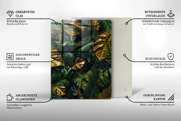 Cubre encimera Hojas de monstera dorada