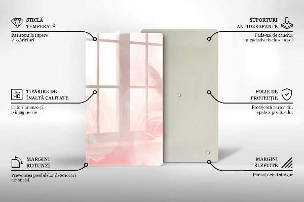 Cubre encimera Fondo de rosas pastel