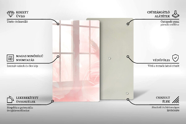 Cubre encimera Fondo de rosas pastel