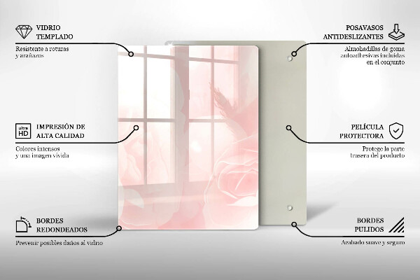 Cubre encimera Fondo de rosas pastel