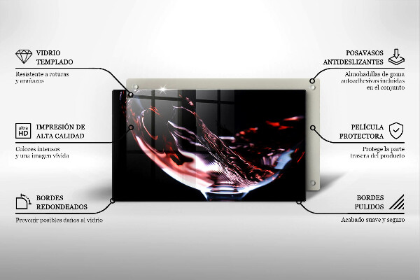 Cubre vitrocerámica Una copa de vino tinto