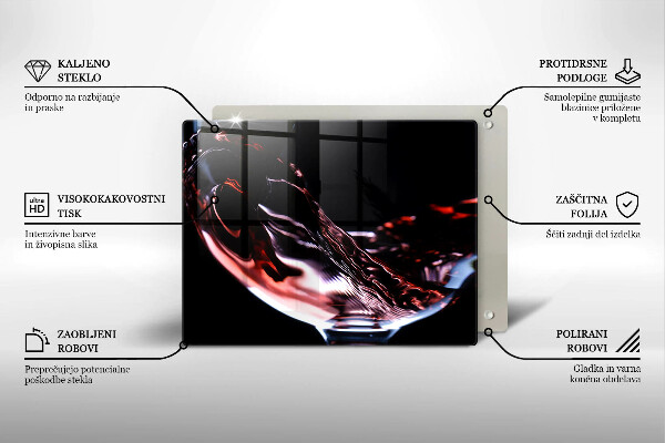 Cubre vitrocerámica Una copa de vino tinto