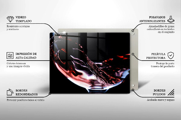 Cubre vitrocerámica Una copa de vino tinto