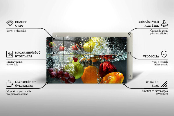 Cubre vitrocerámica Fruta jugosa en agua.