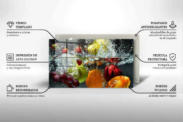 Cubre vitrocerámica Fruta jugosa en agua.