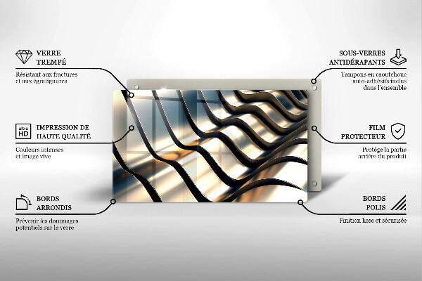 Cubre vitrocerámica formas metálicas 3D
