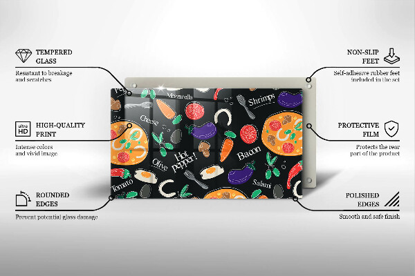 Cubre vitrocerámica Ilustración de comida