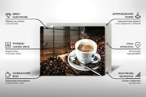 Cubre vitrocerámica Taza y granos de café.