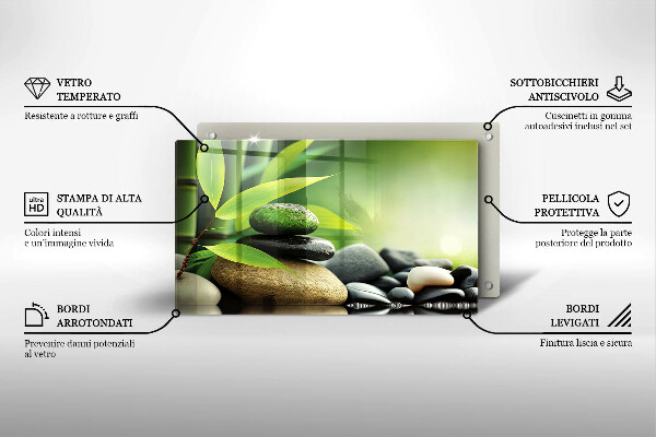 Cubre vitrocerámica piedras de bambú zen